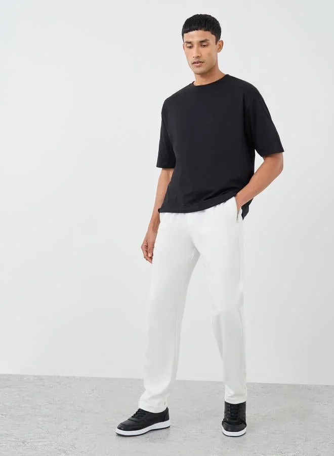 ستايلي ستيلا عبوة من 3 - تيشيرت قطن سادة بقصة واسعة بياقة دائرية